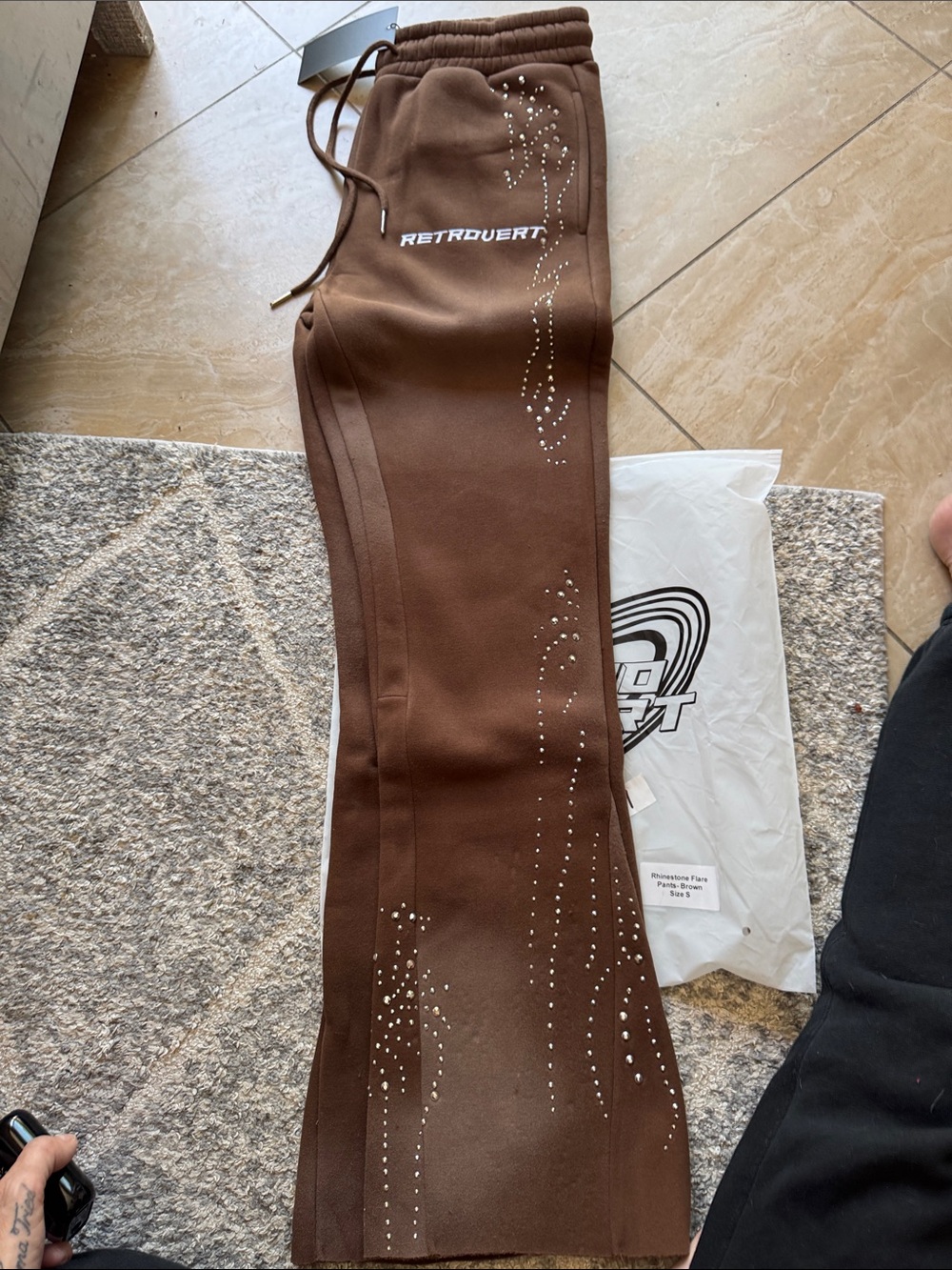 Women’s Brown Embellished Track Pants